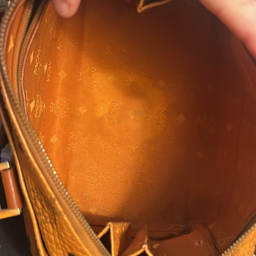 MCM Orange and Brown Logo Satchel - Picture 15 of 15